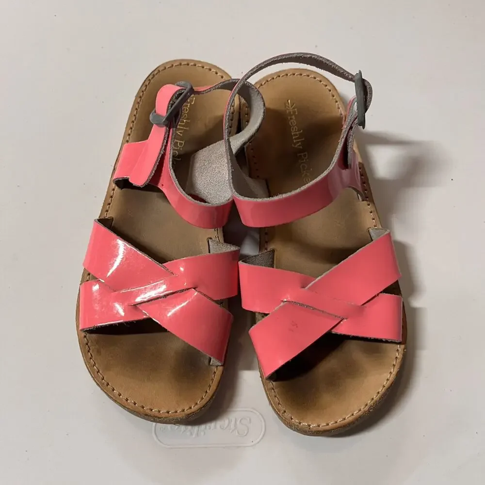 Freshly Picked Neon Pink Patent Leather Saybrook Sandals - 11